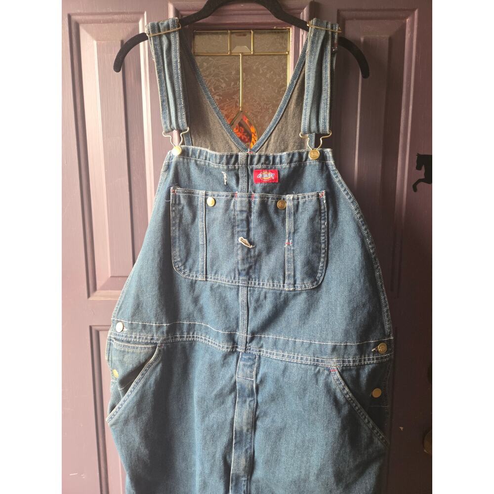 Dickie's Denim Overalls Men's Size 
40W 30L Dark wash Oversized Cotton